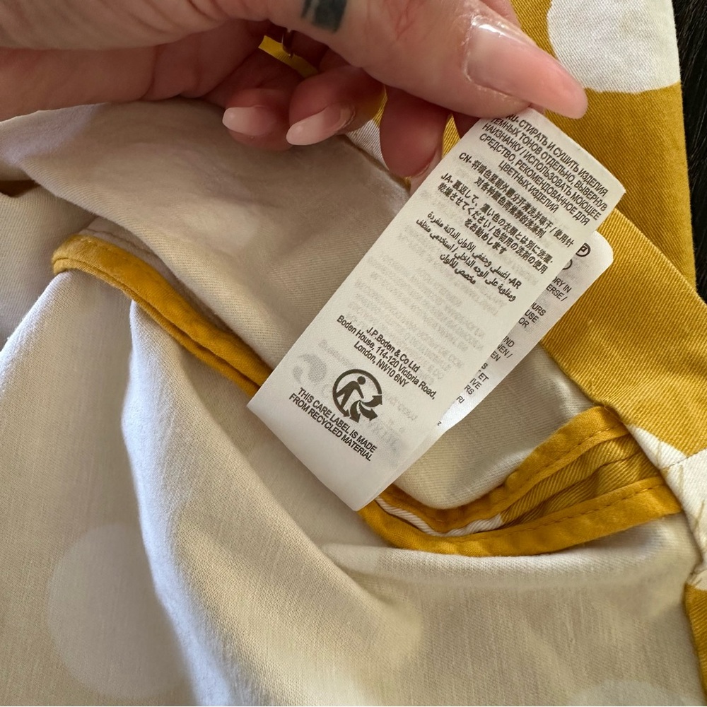 BODEN Polka Dot Chatterley White and Yellow Pencil Skirt, Size 10 - Picture 10 of 11